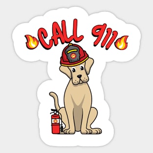 Funny Big Dog is a firefighter Sticker